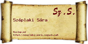 Széplaki Sára névjegykártya