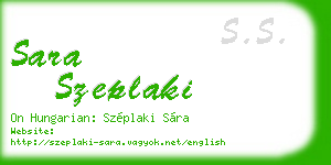 sara szeplaki business card
